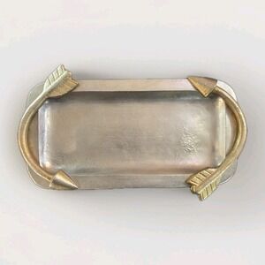 Rectangular decorative Metal serving tray Arrow Handles
